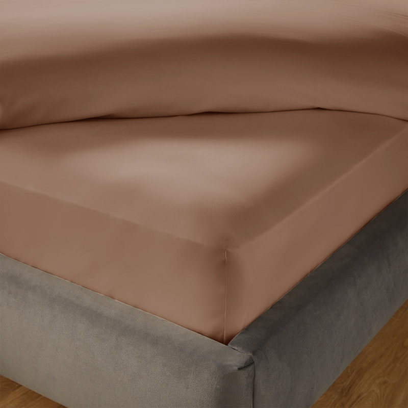 Silentnight Pure Cotton 200 TC Extra Deep Fitted Sheet, Double (4'6), Pink