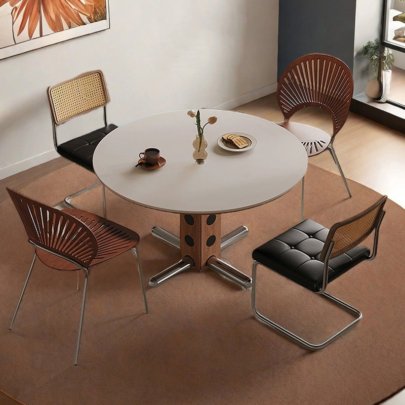 Small household dining table, White