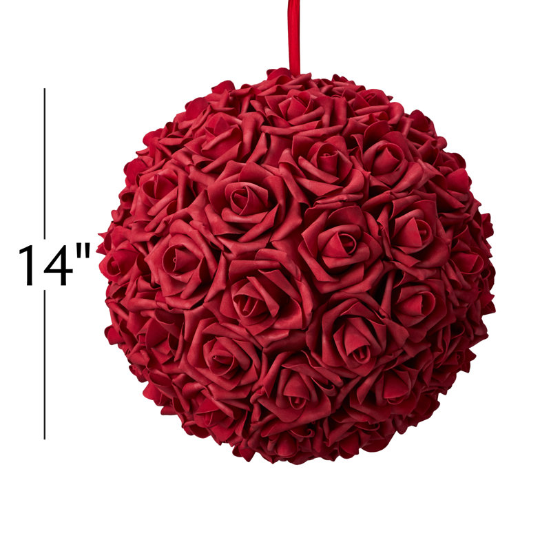 Boule de rose en mousse, rouge
