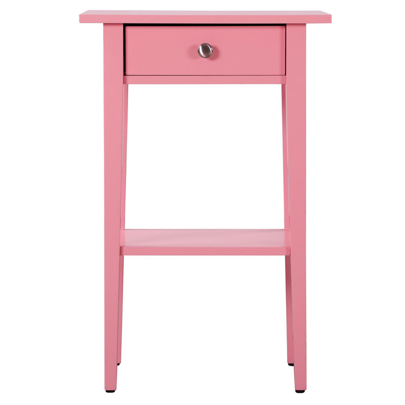 Table de chevet rose de 28 po de hauteur, 18 po de largeur et 14 po de profondeur - Illumine votre espace avec charme et améliore la construction d'un décor intérieur moderne pour une utilisation prolongée.