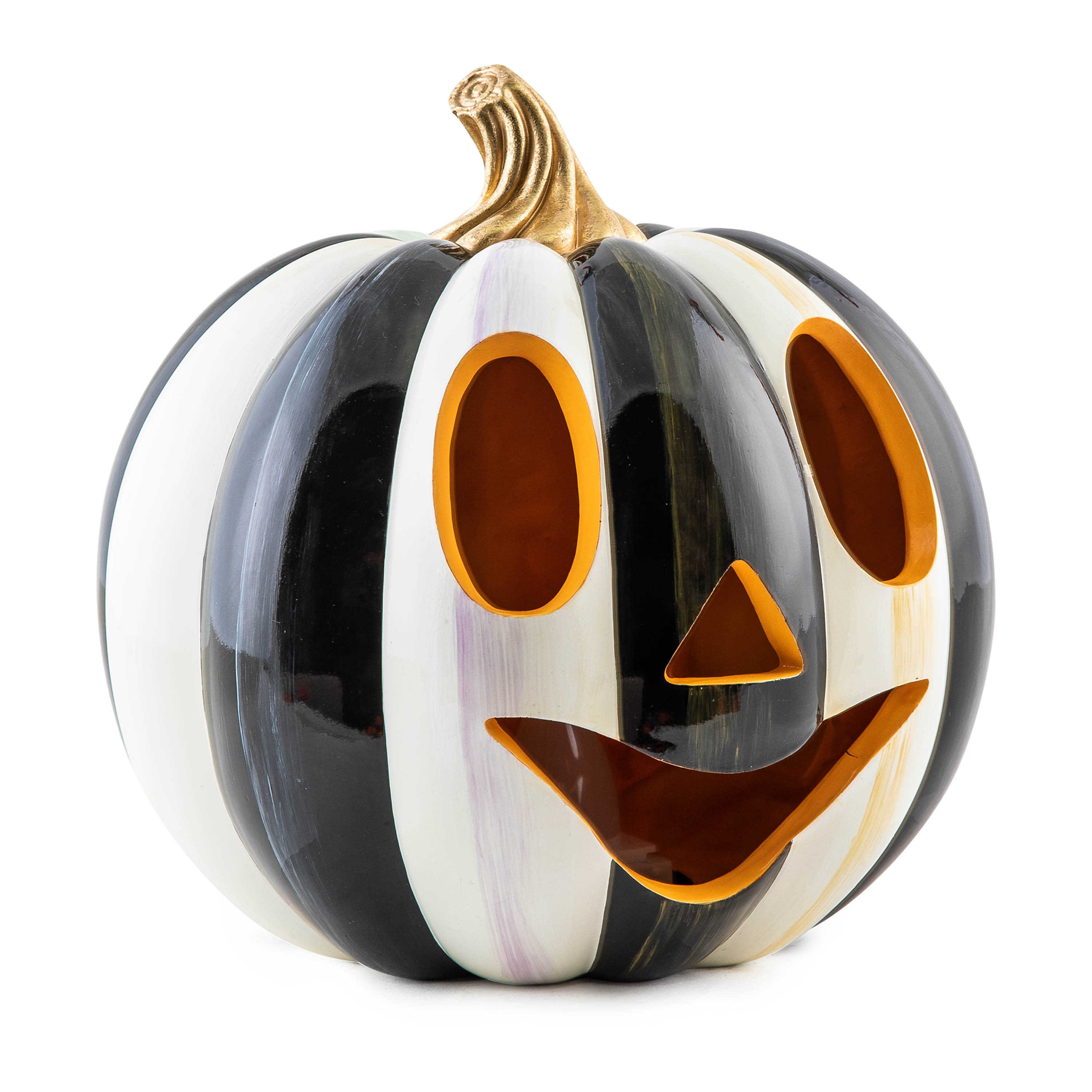 MacKenzie-Childs Courtly Stripe Illuminated Jack O' Lantern | Wayfair