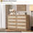 8 Drawer Dresser, Wooden Rattan Dresser with Anti-Tip Device, White Dresser for Bedroom Living Room Hallway