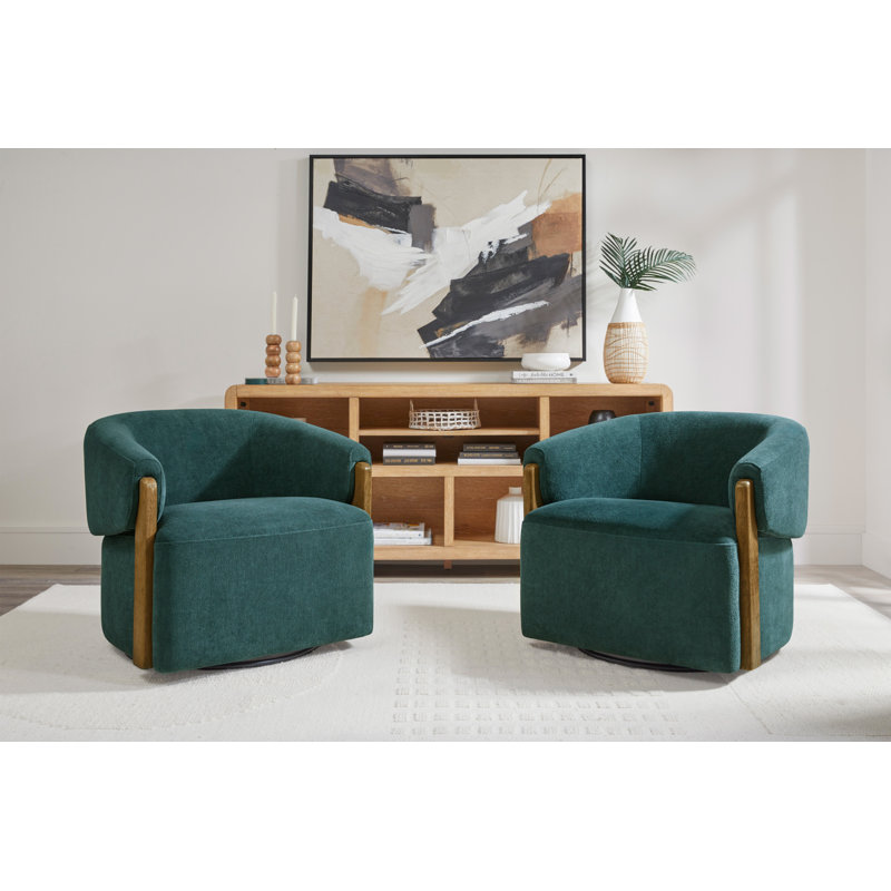 Ensemble de deux fauteuils pivotants Drumack, Bleu sarcelle insulaire