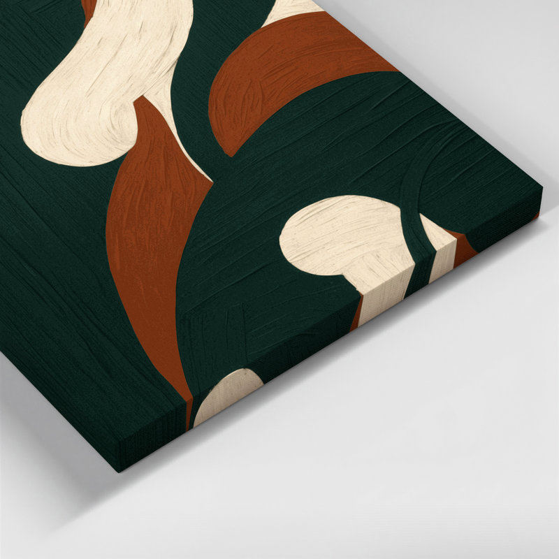 Abstrait art figuratif vert sur toile 49, H 16 po x l 16 po