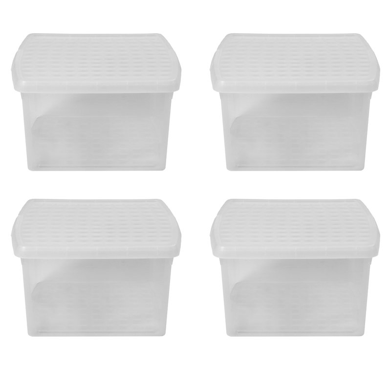 Wham Clip Square Plastic Storage Boxes with Secure Clip Lock Lids Clear/Clear/Clear