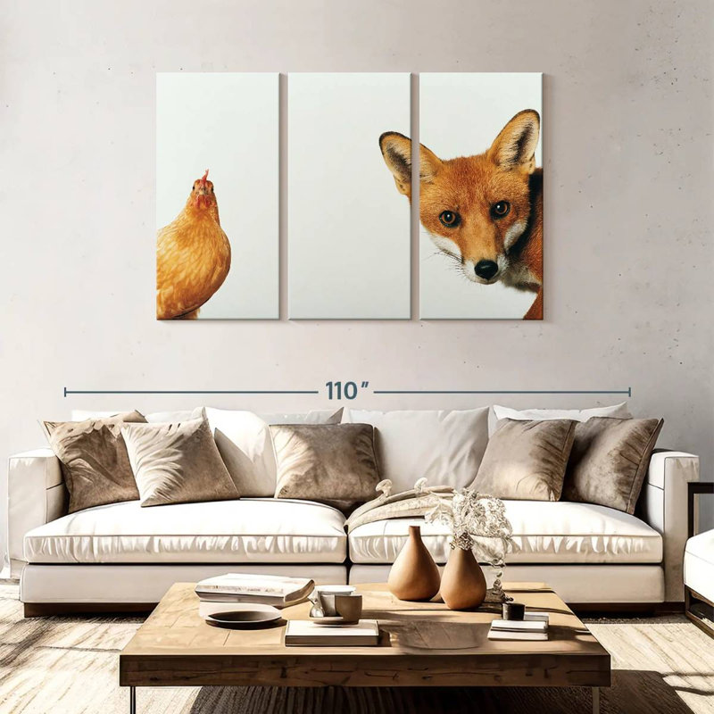 Brampt Chicken And Fox, 48" H x 74" W