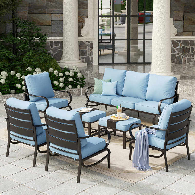 Ensemble de conversation pour patio Elyne, Light Blue