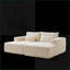 Canapé-lit modulaire surdimensionné de 87 po avec méridienne inclinable sans assemblage pour salon Chambre à coucher | Velours côtelé beige-609816183