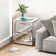 Yolanta Nightstand Mirror Glass Top with LED Light, Wireless or USB Charging Station and Drawers
