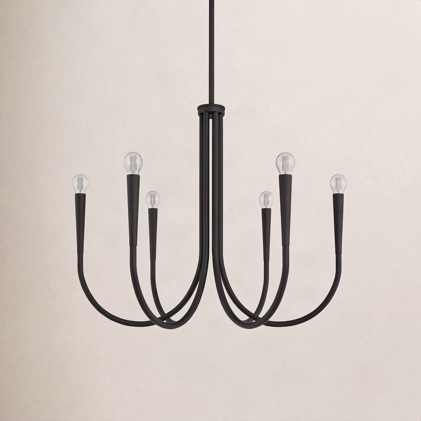 Catalena 6-Light Chandelier, 23" H x 30" W x 30" D, Black
