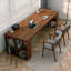 Bureau rectangulaire en bois massif noyer clair-1495834067