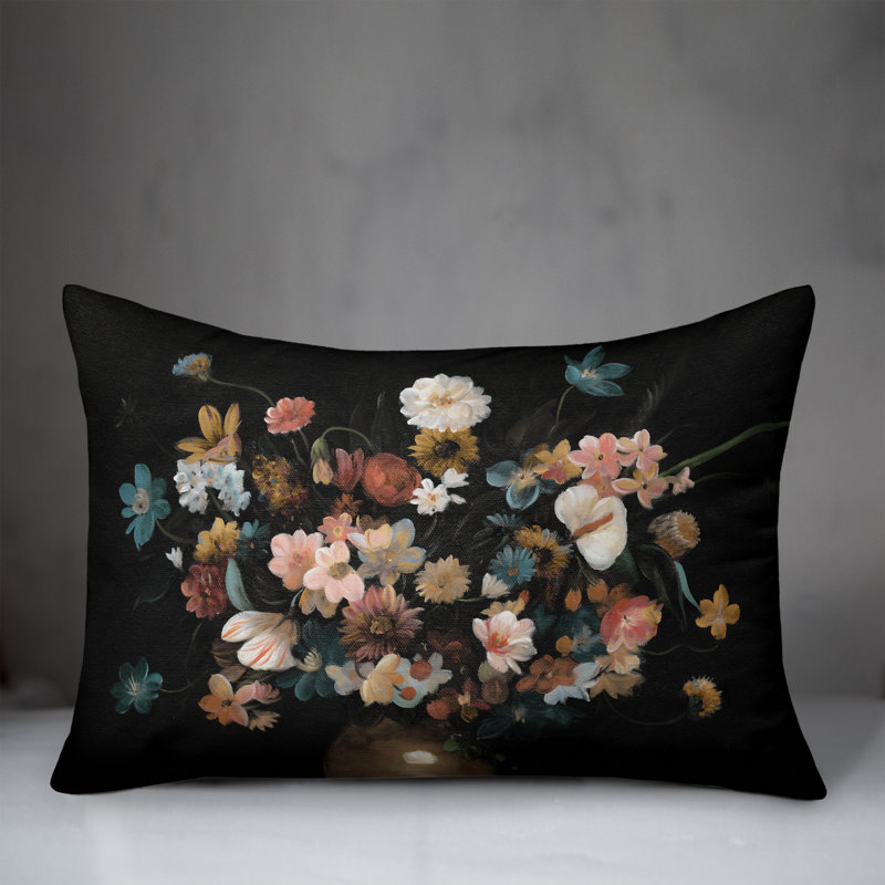 Couvre-oreiller rectangulaire à motif floral Gloomy