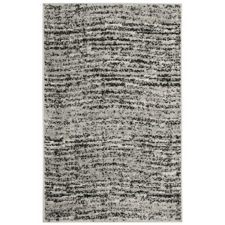 Riebe Abstract Black/Silver Area Rug