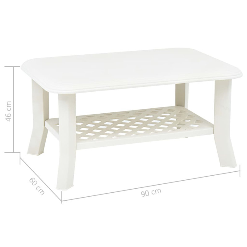 Bozek Plastic Coffee Table, White