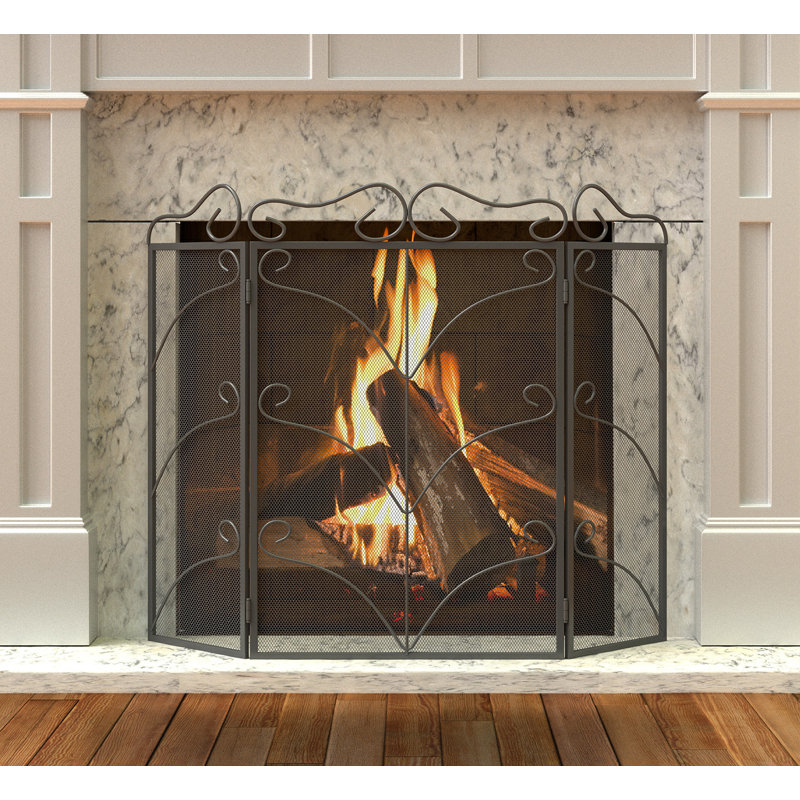 3 Panel Steel Fireplace Screen