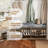 Rattan Storage Bench With Cushion & Coat Rack, Shoe Rack With 2 Flip Drawers, Shoe Bench For Entryway, Living Room, Rustic Oak, Round