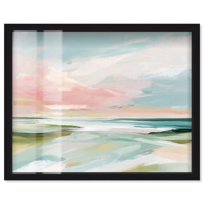 «Misty Shoreline Dream II Shadowbox Print Coastal Art» par Art Remedy