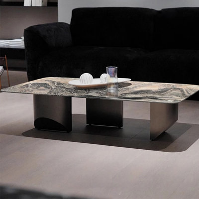 Stainless steel marble floating coffee table