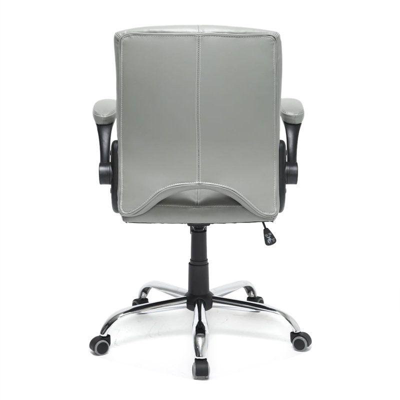 Fauteuil de conférence ergonomique en similicuir, gris