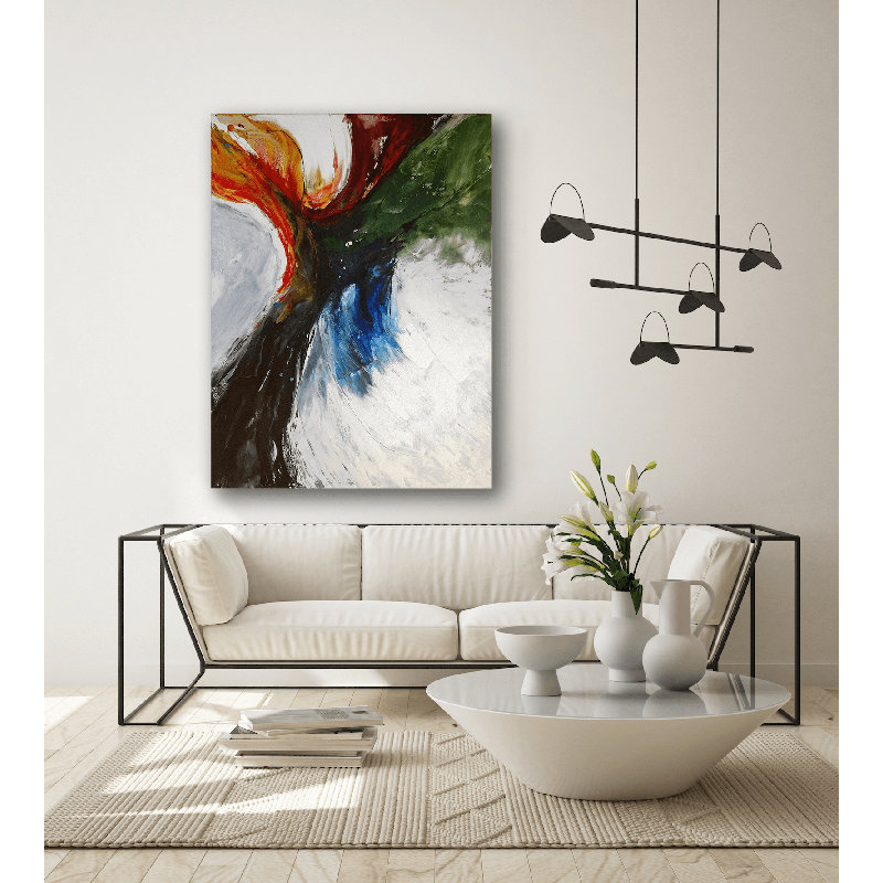 Phoenix Print by John Beard, Brown Framed Canvas, 48" H x 36" W x 1.5" D