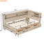 Lit de jour simple en bois avec espace de rangement, 3 tiroirs, blanc antique, solide, sans sommier blanc, bois massif, nécessaire-1846694858