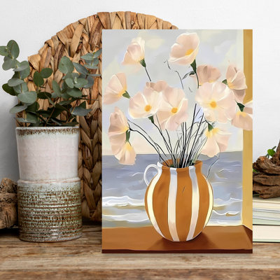 Coastal Window Blooms Modern Rustic Serene Coastal, art mural