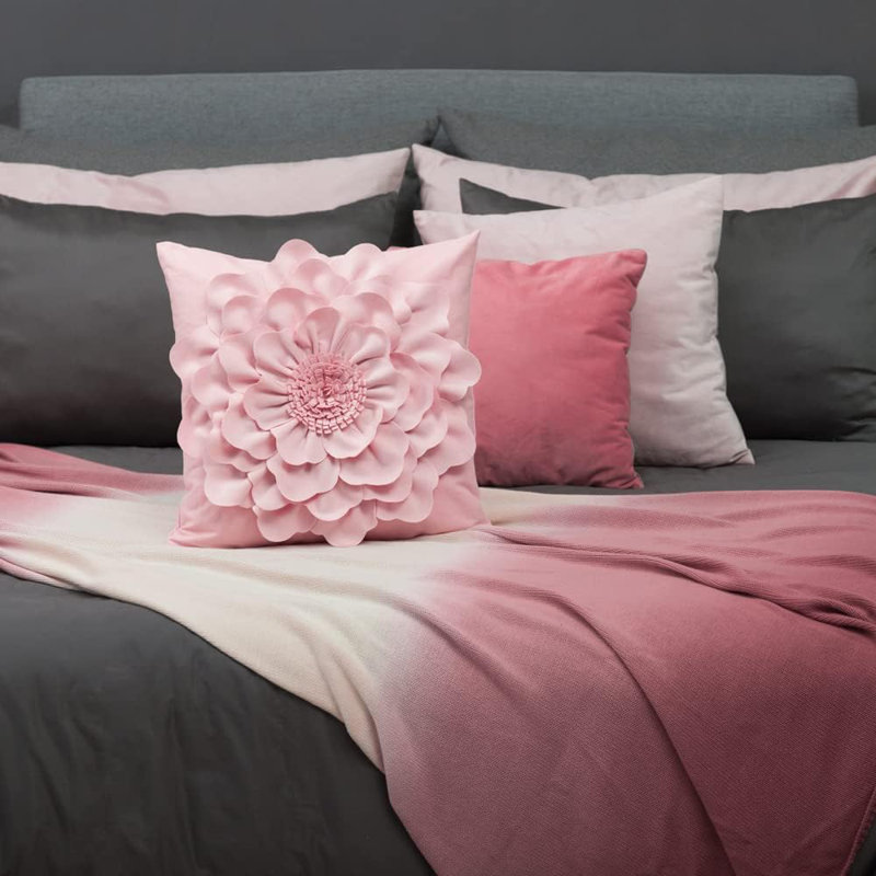  Housse de coussin en toile appliquée, Rose