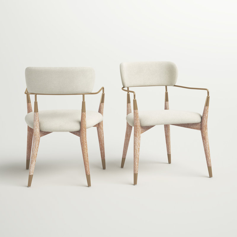 Eatons 17.75'' H Upholstered Armchair, Cream, Whitewashed