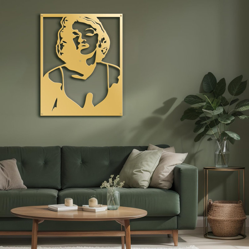 Décoration murale en métal, H 36 po x l 24 po x P 0,05 po, Or