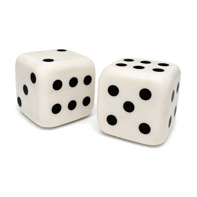 Dados Marmol White Deco Marble Dice - Set of 2