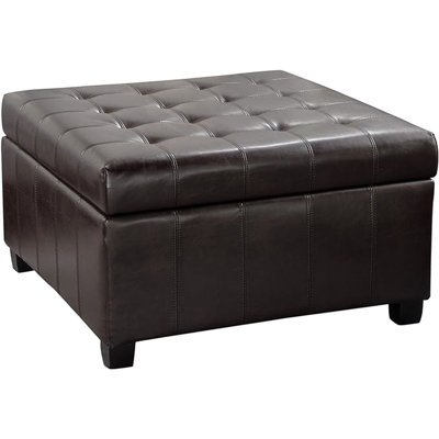 Contemporary Brown Pu With Practical Storage Feature 31x31x18.6 Inches Elegant Option