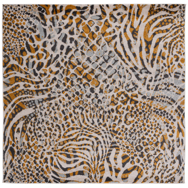 Poarch Performance Animal Print Rug, Square 6'7"