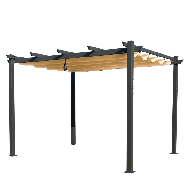 Pergola en métal d'extérieur l 13 pi x P 10 pi Atlantics, Beige
