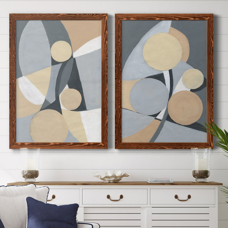 Millenium I - ensemble de 2 reproductions d'art, Pas de tapis, Toile avec cadre érable, H 44 po x l 31 po x P 1 po