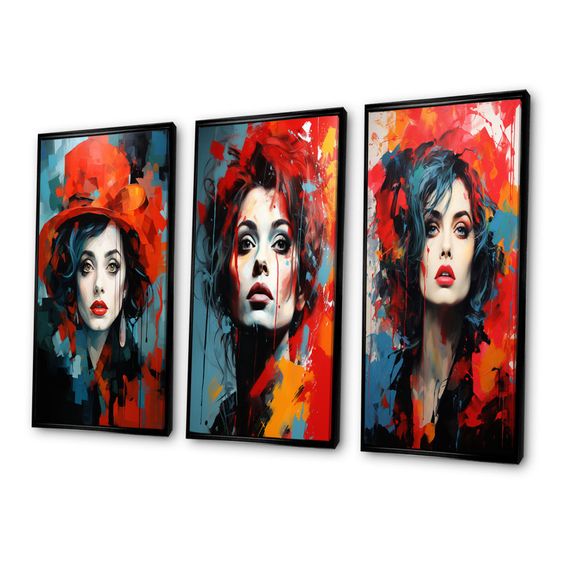 Portrait de Crimson Carter, Cadre flottant noir, H 28 po x l 36 po