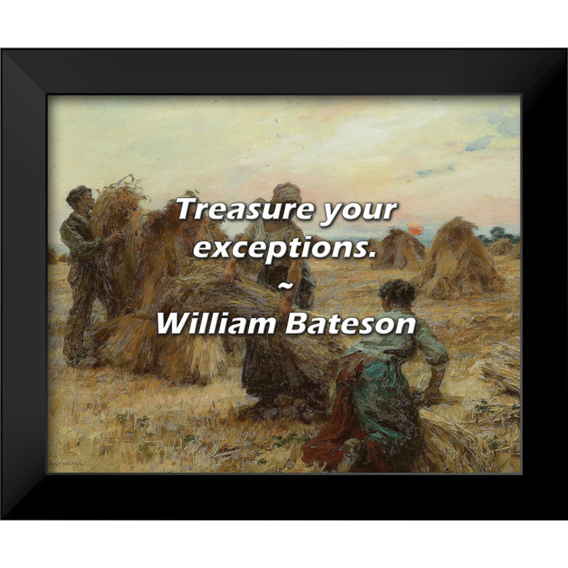 William Bateson Quote: Treasure your exceptions.