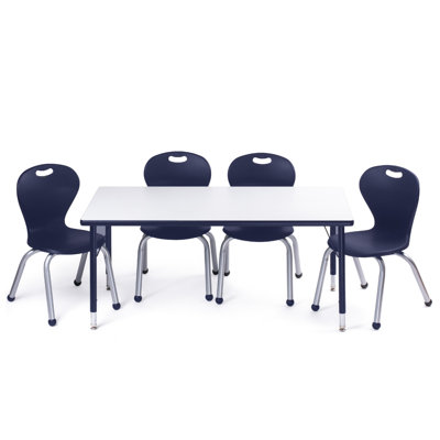 Ensemble de table et de chaises - Chaise 12 po ZUUL - Table 24 x 48 - Pieds larges