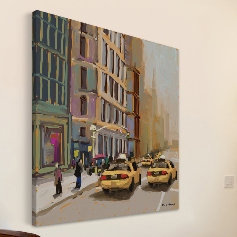 New York Cabs Multicolor Canvas Art Print