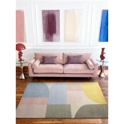 Deveshi Geometric Wool Hand Tufted Area Rug