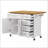 Vintage Style Kitchen Island with Drop Leaf, Embossed Texture, and Ample Storage on Wheels for Kitchens-267509641