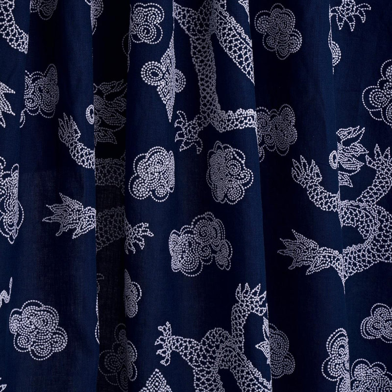 Dragon Embroidery Fabric, Navy