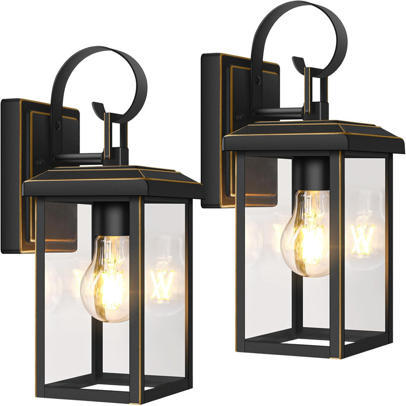 2-Pack Outdoor Wall Light Fixtures, Exterior Lighting Fixtures Wall Mount, Waterproof Porch Lights Outdoor Wall Sconces Lanterns, Modern Outside Lights For House Front Door Garage