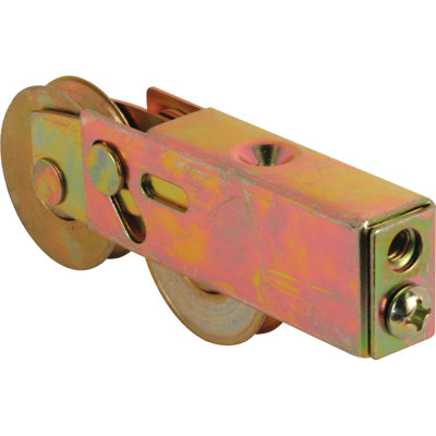 Ensemble tandem de porte coulissante en acier Prime-Line, 1 1/2 po de diamètre, acier, zinc jaune (paquet de 1)