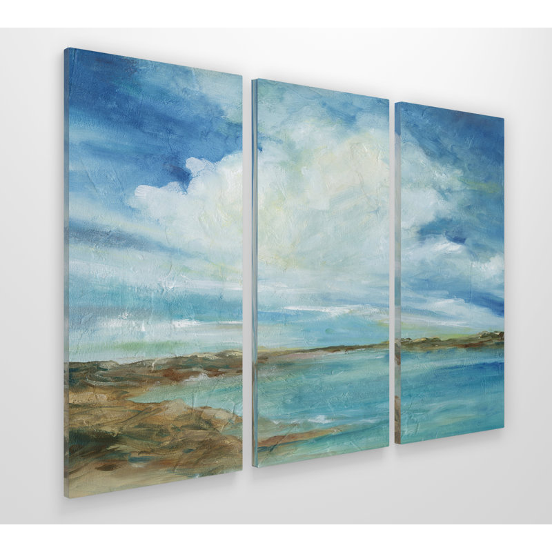 «Sea and Sky», reproduction de peinture à l'acrylique à multiples images sur toile tendue avec châssis, H 24 po x l 36 po