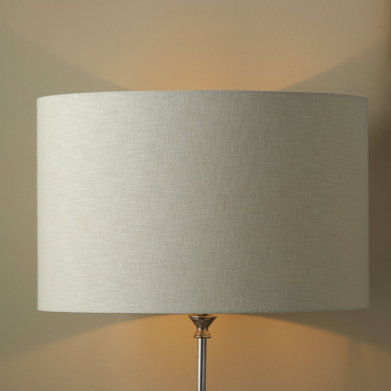 Lino Self Lined Linen Drum Shade, 27cm H x 40cm W x 40cm D, Cream