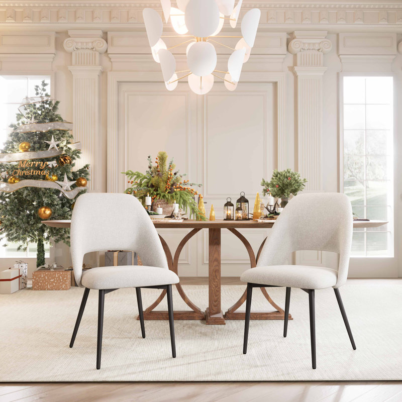 Chaises d'appoint rembourrées Mid-Century modernes l 22,1 po Sverker, Beige