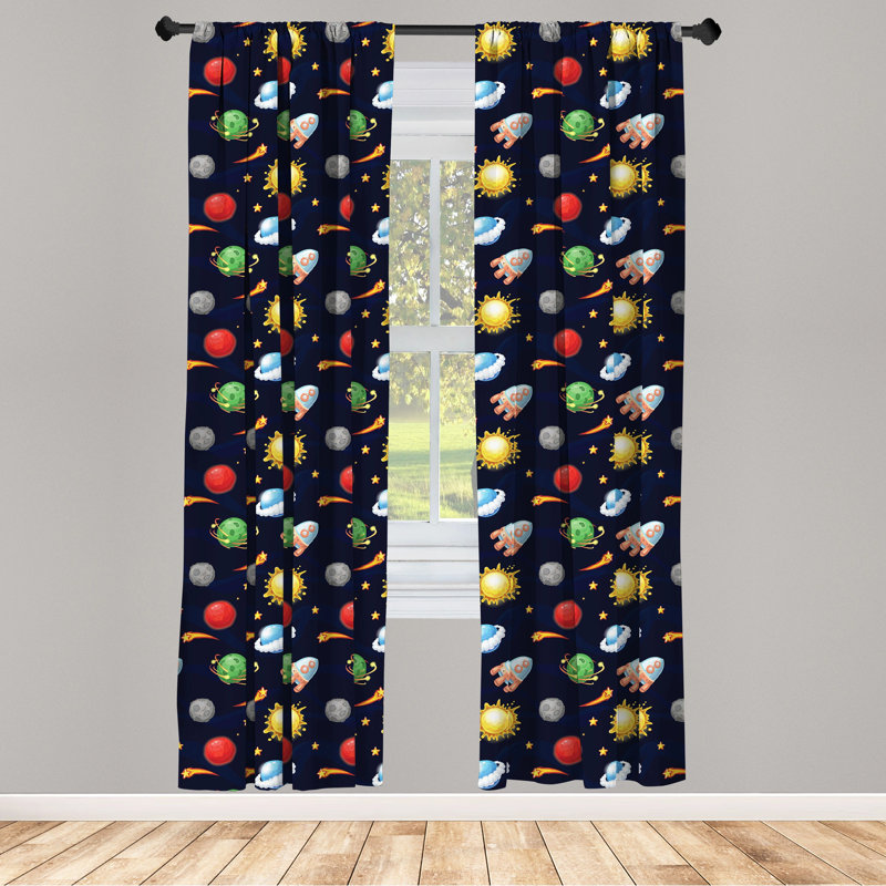 Space Semi-Sheer Rod Pocket Curtain Panels, 28" x 95"
