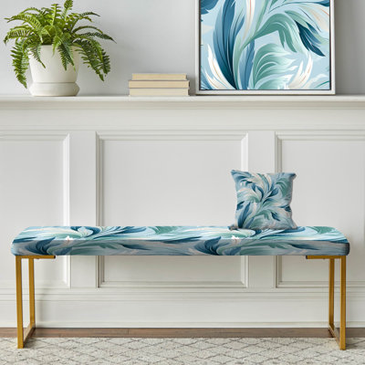 Banc tropical rembourré or Azure Azure