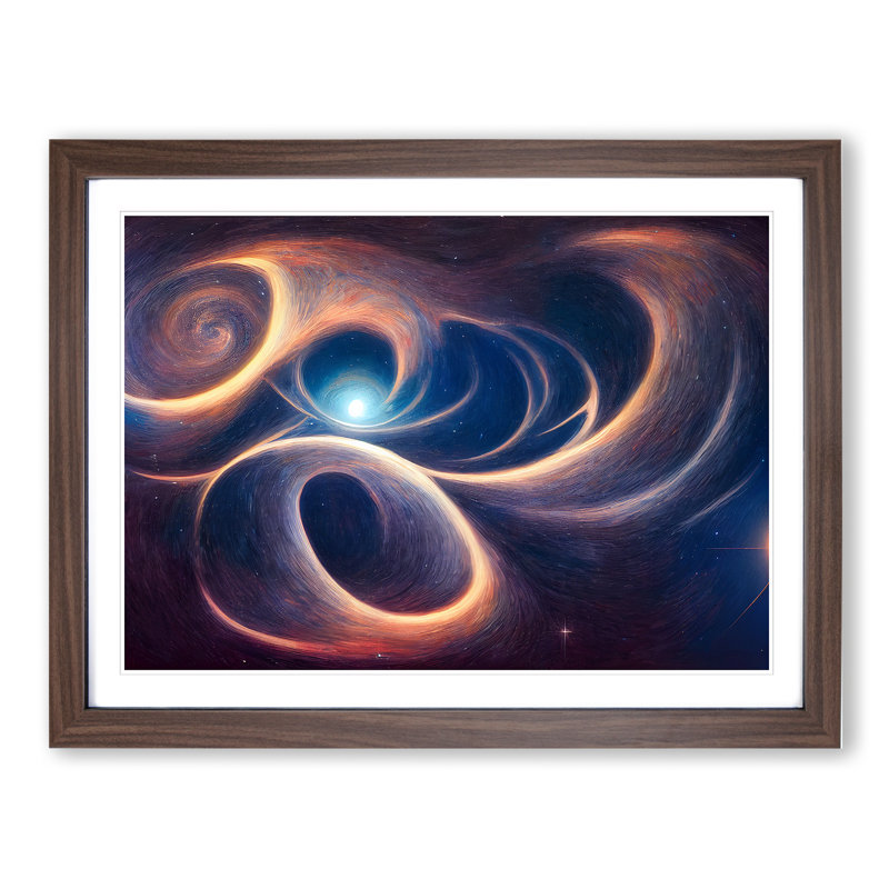XH1022-8723X Surreal Cosmos Vol.3 - Single Picture Frame Print, 25cm H x 34cm W x 2cm D, Walnut