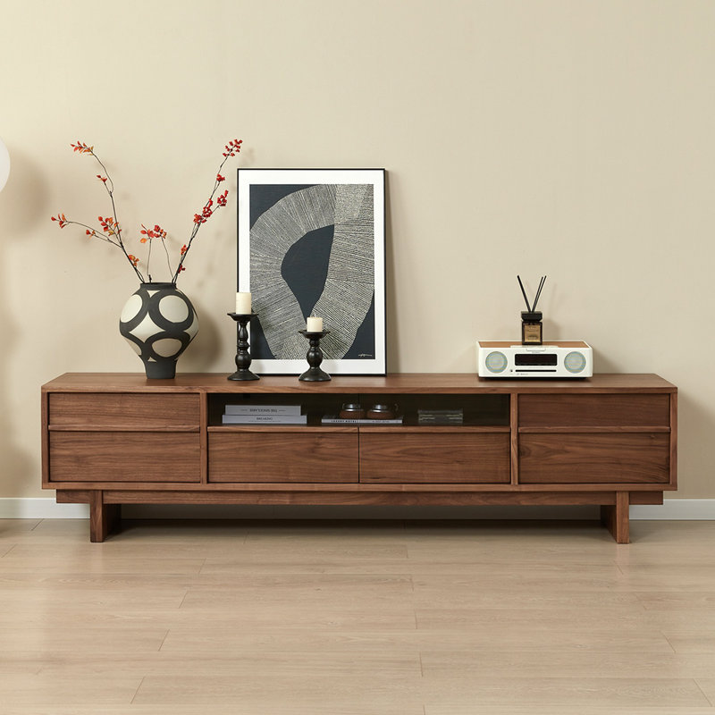 Meuble télé brun rétro, 19,29 po H x 86,61 po L x 15,75 po l